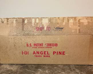 E12 - $450. Vintage Aluminum Christmas Tree by Modern Coatings -In Original Box. Measures 4' Tall. Model 1-6H Angel Pine Tree with 91 Branches included. Most look like they've never been taken out of the wrappers. Includes Christmas Tree Stand.