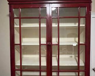 E26 - $1,750. Antique Step Back Cabinet. Measures 51" wide x 24.5" deep x 90" tall. I think that was from a store originally for displays / behind the counter merchandise. This is ONE piece and you and your helpers will be responsible for moving it out of the house.
