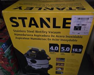 G11 - $35. Stanley Stainless Steel Wet/Dry Vacuum New in Box.