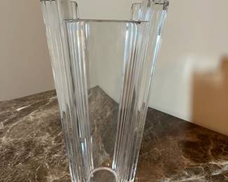 E85 - $75. Orrefors Crystal Vase. Measures 6.5" wide x 11" tall.