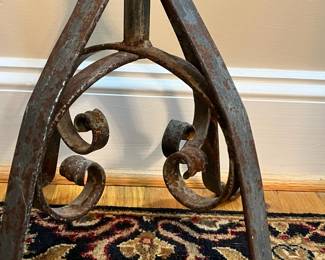 E113 - $200 PAIR of tall iron Candelabras. Adjustable Height.