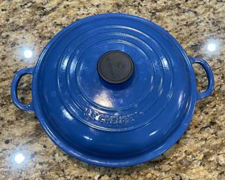 E15 - $100. Le Creuset 10" Shallow Braiser. 2 1/4 quart. #26. New with Tag on Bottom.