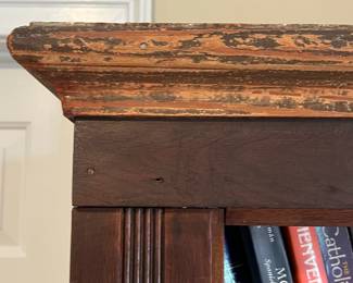 E49 - $75. Antique Cabinet. Measures 31.25" x 15.75" deep x 75.25" tall. Perfectly functional as a bookcase like it is in the photograph! It used to have a door (we do not have it)