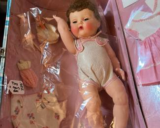 E94 - $225. 1950s Tiny Tears Doll in Original Box & Packaging.