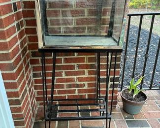 E2 - $150. Mid Century Metaframe Aquarium or Terrarium on stand. (We didn't check if it holds water.) Measures 20.5" x 10.5" x 42" tall.