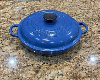 E15 - $100. Le Creuset 10" Shallow Braiser. 2 1/4 quart. #26. New with Tag on Bottom.
