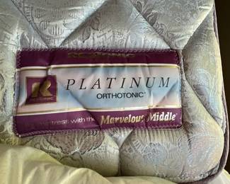 E20 -$600. Lexington Victorian Sampler Queen Bed Frame. Measures 66.5" wide x 72.5" long x 72.5" tall - headboard x 35.5" tall - footboard.
