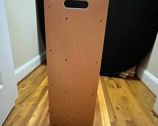 E69 - $30. Toy Sorter with Plastic Baskets. Measures 33.75" x 11.5" deep x 31" tall.