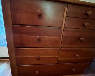 E27 - $225. Stanley Dresser with Mirror. Measures 66" x 18" x 33" tall. Mirror is 49" wide x 36" tall.
