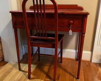 E3 - $275. MCM Simmons Furniture Desk & Chair. Measures 32" wide x 18.5" deep x 30" tall. Pieces are Painted Metal and very sturdy!