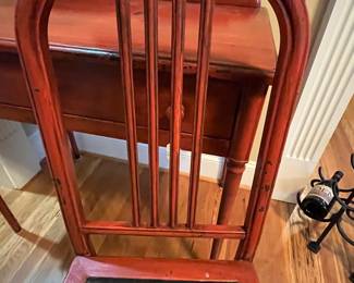 E3 - $275. MCM Simmons Furniture Desk & Chair. Measures 32" wide x 18.5" deep x 30" tall. Pieces are Painted Metal and very sturdy!