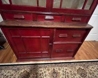 E26 - $1,750. Antique Step Back Cabinet. Measures 51" wide x 24.5" deep x 90" tall. I think that was from a store originally for displays / behind the counter merchandise. This is ONE piece and you and your helpers will be responsible for moving it out of the house.