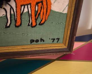 E126 - $30. Long Needlepoint for Childs Room.