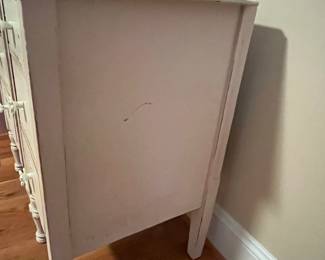 E29 - $100 PAIR of matching nightstands. Each measures 14" wide x 18" deep x 30" tall. Drawers slide easily.