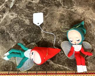 E122 - $40 PAIR Winged Pixie Ornaments.