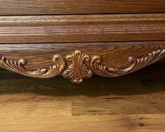 E22 - $250. Lexington Victorian Sampler Tall Chest of Drawers. One pull needs a new screw but we do have it. Measures 36" wide x 21" deep x 52.25" tall.