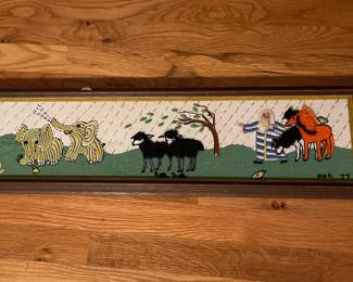 E126 - $30. Long Needlepoint for Childs Room.