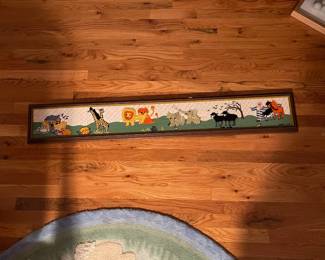E126 - $30. Long Needlepoint for Childs Room.