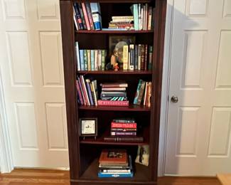 E49 - $75. Antique Cabinet. Measures 31.25" x 15.75" deep x 75.25" tall. Perfectly functional as a bookcase like it is in the photograph! It used to have a door (we do not have it)