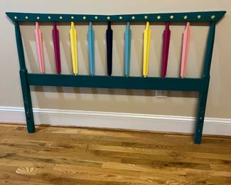 E36 - $50. Painted Headboard. No other frame pieces available. Measures 56.25" wide x 36" tall.