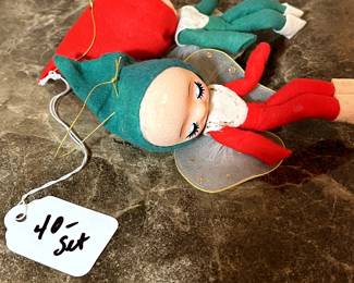 E122 - $40 PAIR Winged Pixie Ornaments.
