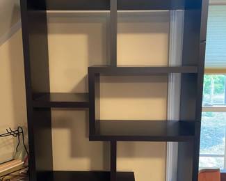E90 - $50. Shelving Display Unit. Measures 35" wide x 12" deep x 71" tall.