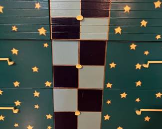 E35 - $95. Painted Dresser. Measures 50" wide x 18" deep x 32" tall.