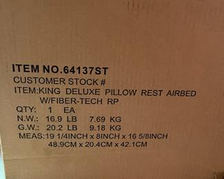 E48 - $40. Intex KING Deluxe Pillow Rest Airbed. NEW in box.