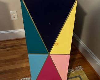 E34 - $75. Painted Bookcase. Measures 36" wide x 12" deep x 30" tall.