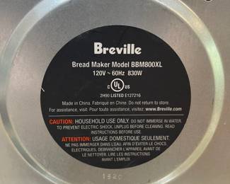 E38 - $150. Breville Bread Maker.