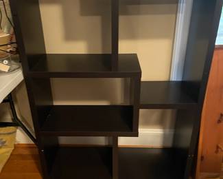 E90 - $50. Shelving Display Unit. Measures 35" wide x 12" deep x 71" tall.