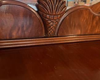 E30 - $150. Measures 43.5" wide x 20" deep x 35.5" tall. Drawers slide. There is minor veneer damage. Mirror looks original.