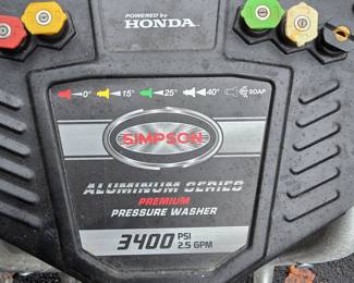 G20 - $350. Simpson Pressure Washer with Honda GX 200 Engine.