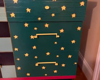 E35 - $95. Painted Dresser. Measures 50" wide x 18" deep x 32" tall.