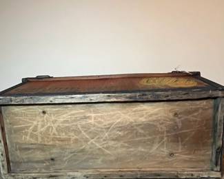 E107 - $75. Banana Crate. Measures 34.5" long x 16" wide x 13" tall.
