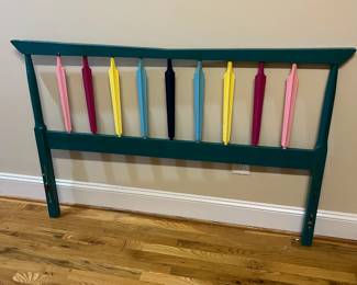 E36 - $50. Painted Headboard. No other frame pieces available. Measures 56.25" wide x 36" tall.