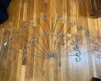 E112 - $40. Large Wrought Iron Wall Hanging. Measures 59.5" x 30.5".