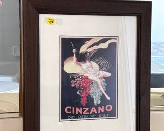 Framed Cinzano Poster