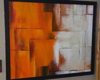 Orange White Abstract