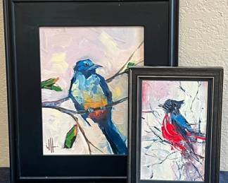 2 Bird Paintings Signed