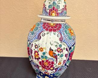 18 Polychrome Hand Painted Jar Holland