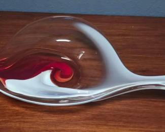 Hand Blown Signed Glass Platter