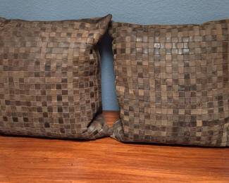 2 Genuine Leather Pillows