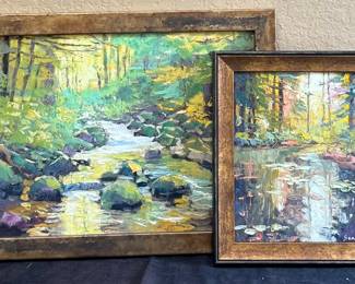 Forest River 2 Signed Paintings