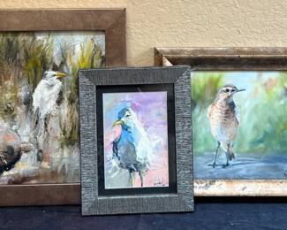3 Bird Paintings Signed