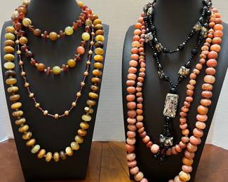 6 Earth Tone Beaded Necklaces