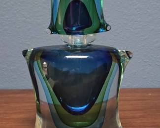 Hand Blown Blue Green Glass