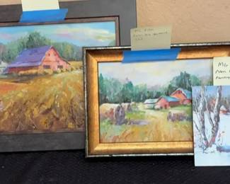 3 Barn House Paintings