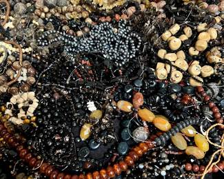 BlackBrownTanGrey Loose Beads