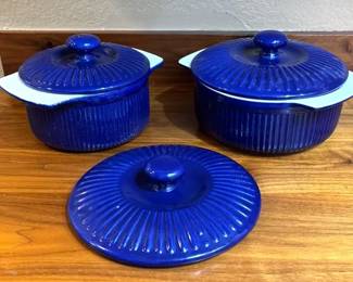 Blue Glazed Croc Style Casserole Dishes